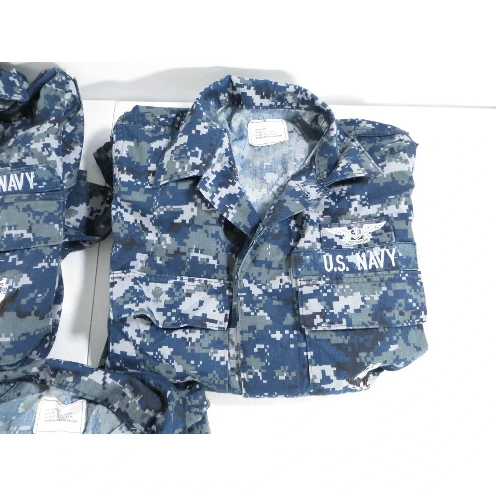 US‎ Navy Working Blouse NWU Uniform Top Size 32 Short Blue Digital Camo Lot of 3